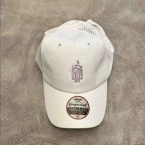 White Imperial Golf Cap with Purple Olympia Fields logo
